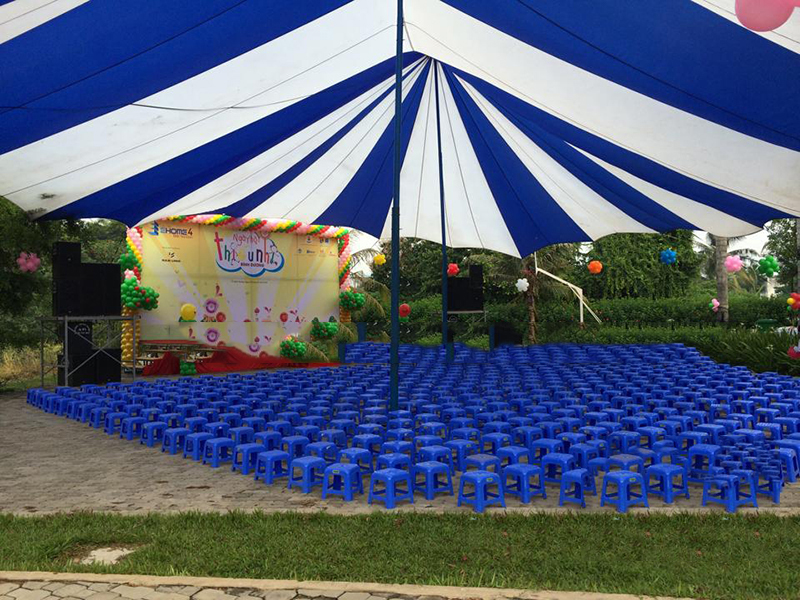 Bạt che sân trường học 